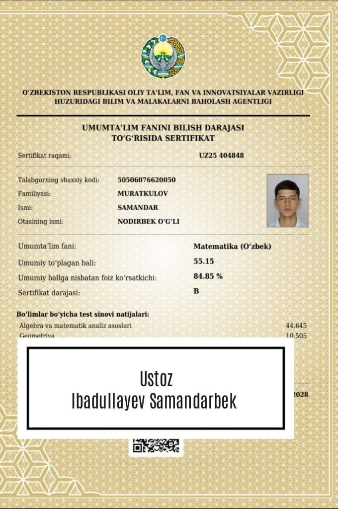 Matematika sertifikati 4