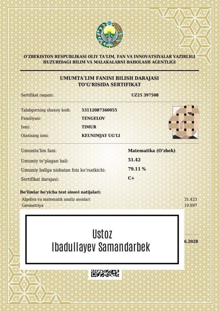 Matematika sertifikati 6