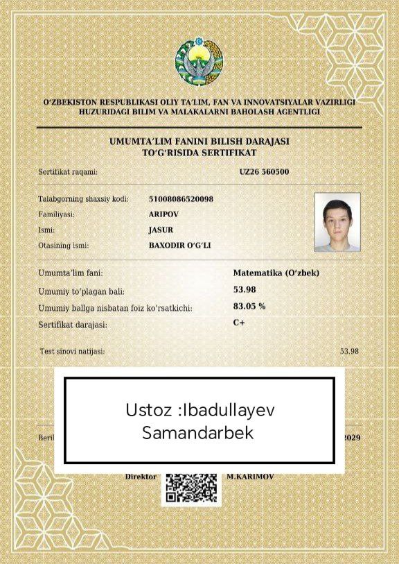 Matematika sertifikati 10