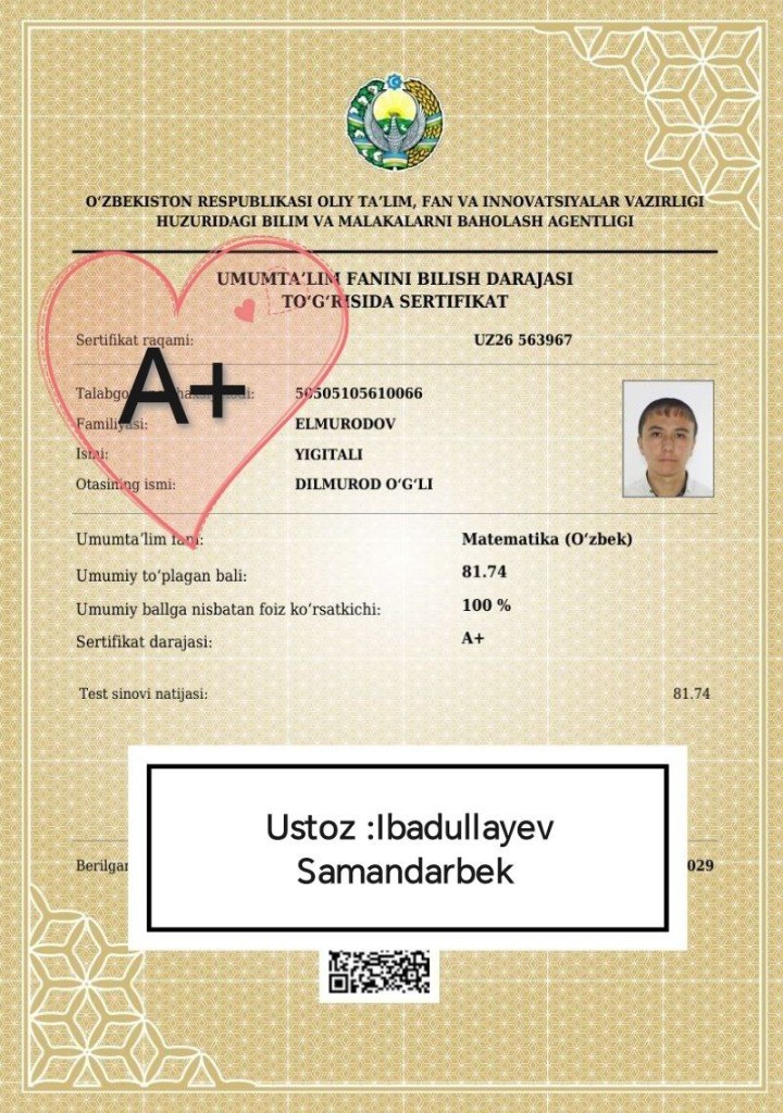 Matematika sertifikati 11