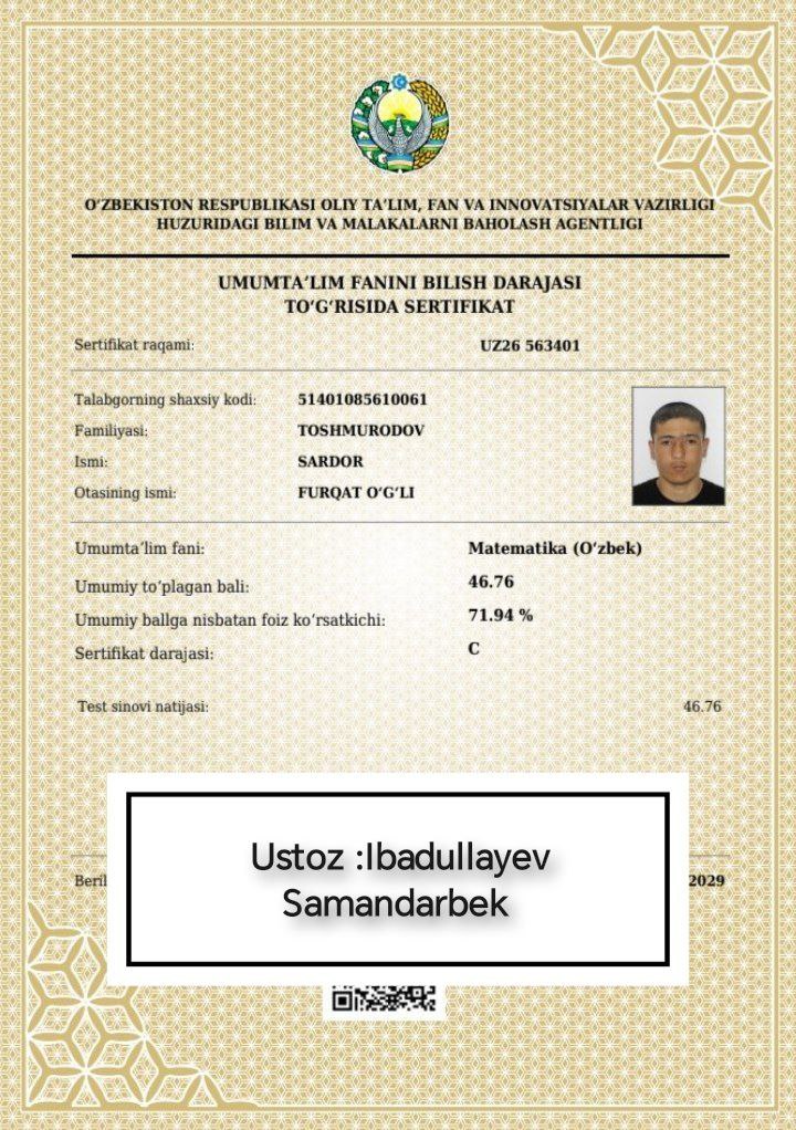 Matematika sertifikati 14