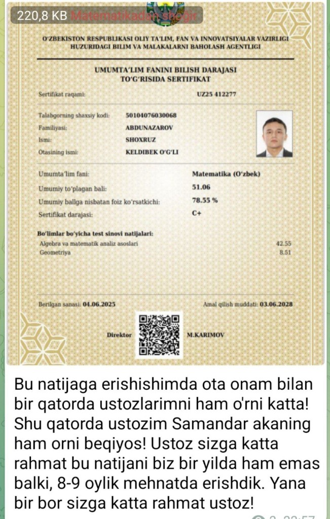 Matematika sertifikati 18