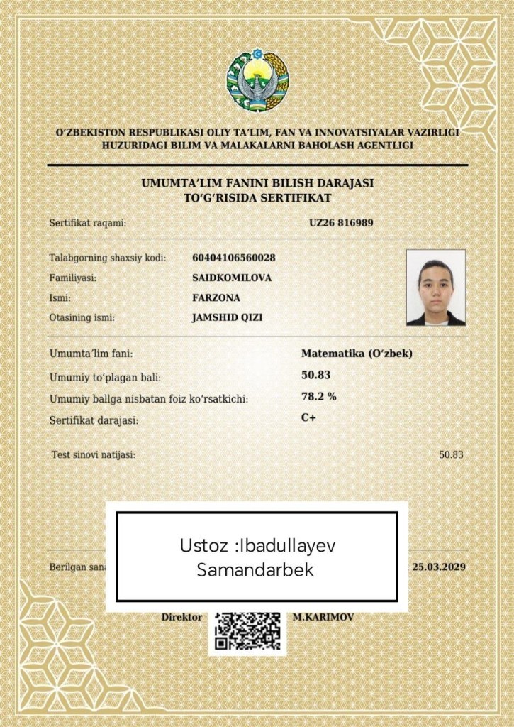 Matematika sertifikati 19