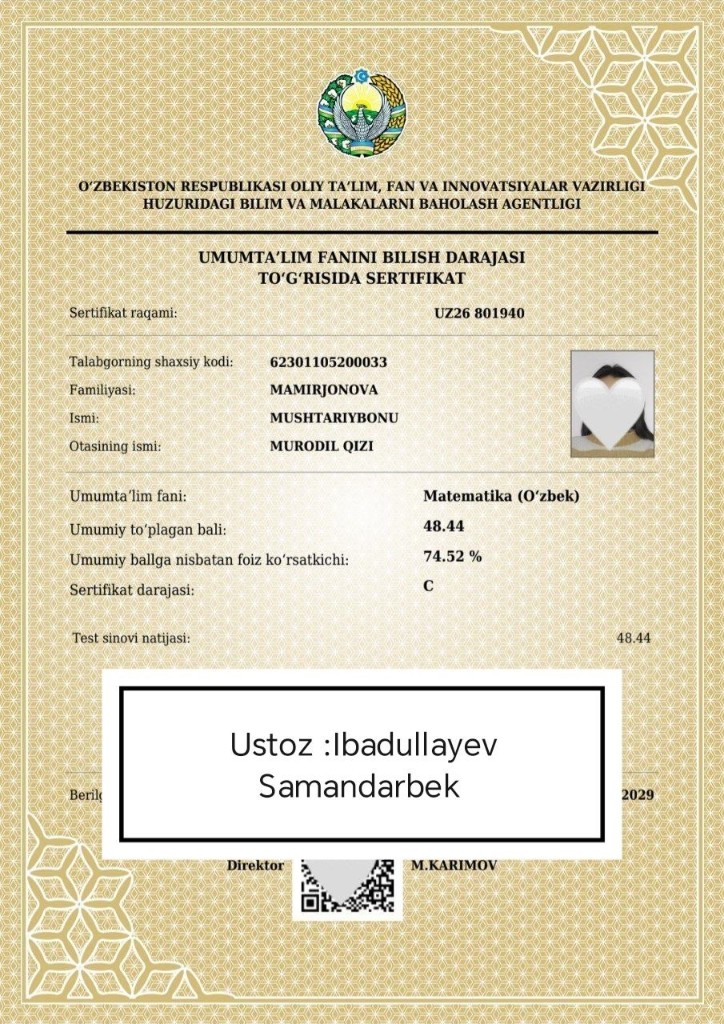 Matematika sertifikati 20
