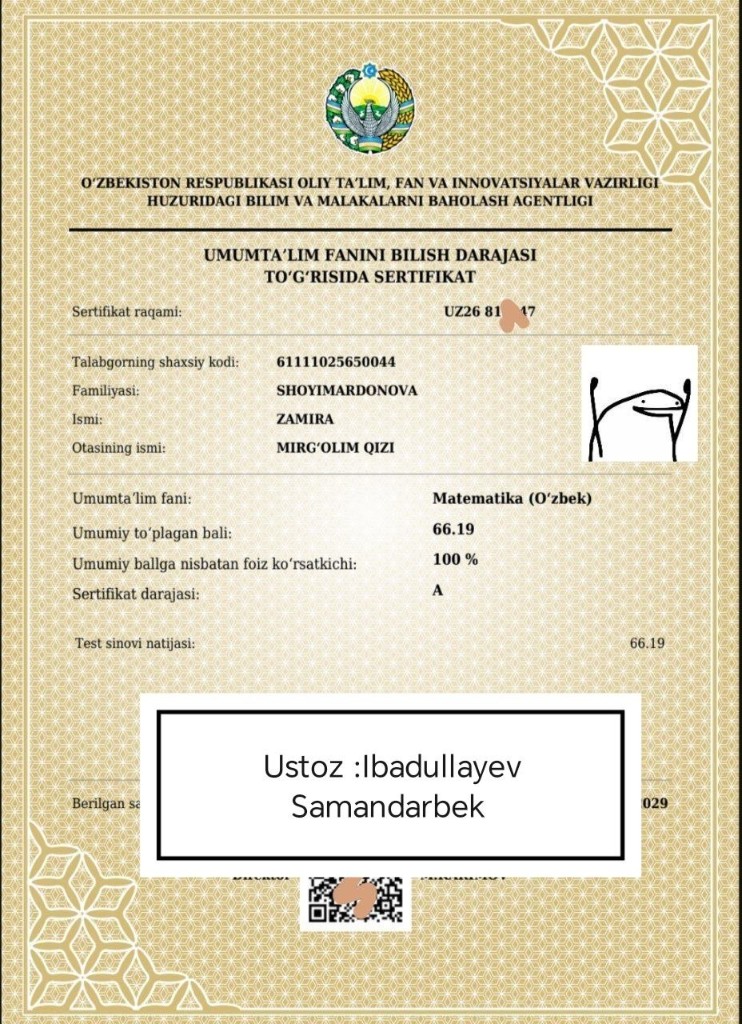 Matematika sertifikati 22