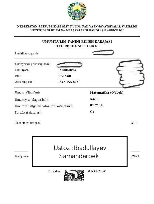 Matematika sertifikati 23
