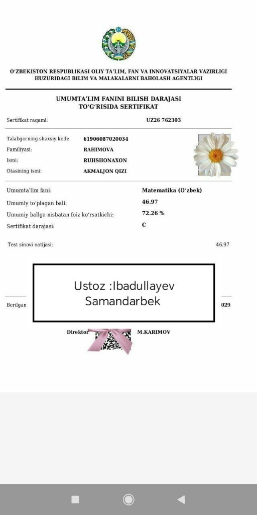 Matematika sertifikati 26