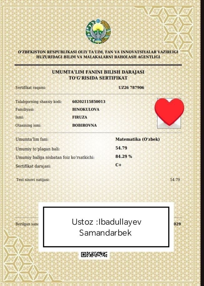 Matematika sertifikati 30