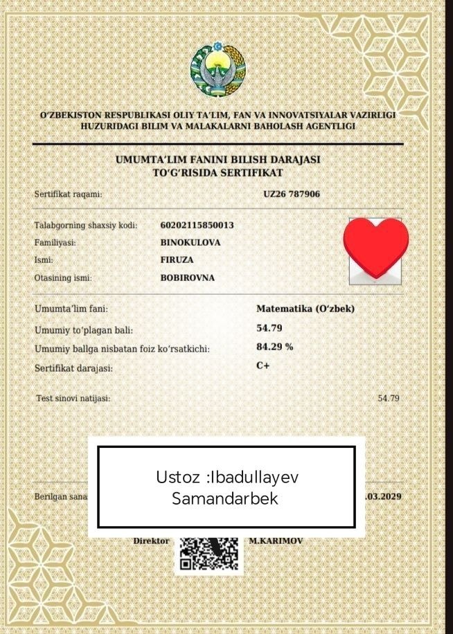 Matematika sertifikati 31