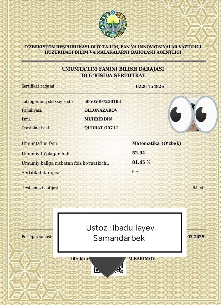 Matematika sertifikati 32